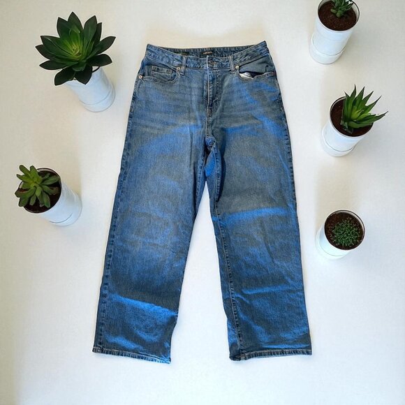 WILD FABLE Medium Wash Wide Leg Crop Jeans Size 10 - Picture 1 of 7
